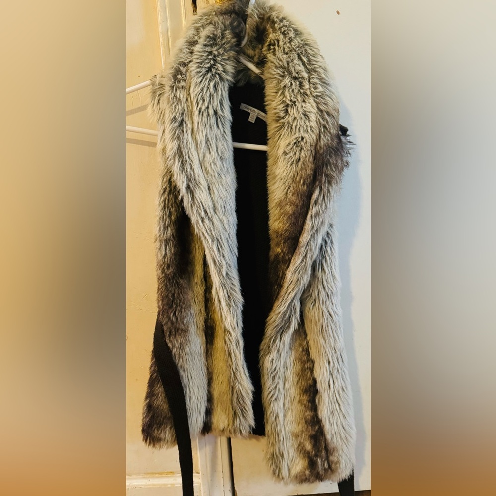 EUC Charlotte Russe Brown Faux Fur Teddy Vest Size XS